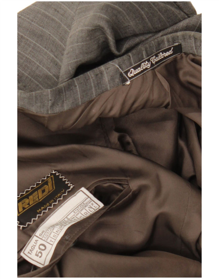 Vintage Ανδρικό Διπλό Μπουφάν Blazer IT 50 Large Grey Pinstripe