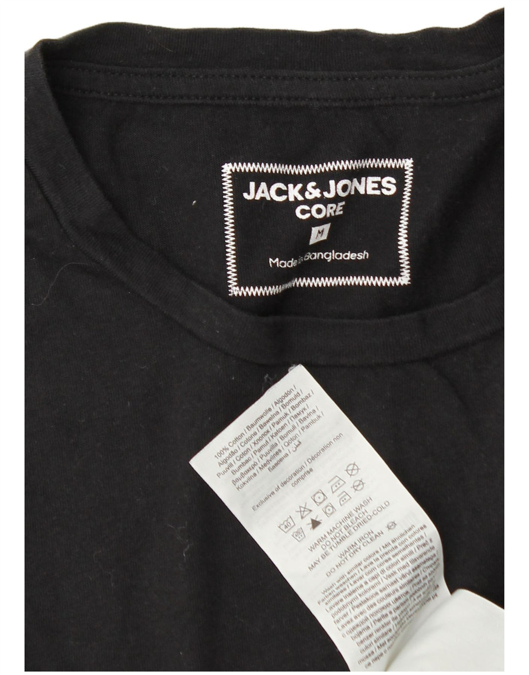 Jack & Jones Ανδρικό γραφικό μπλουζάκι μακρυμάνικο μεσαίο μαύρο βαμβακερό