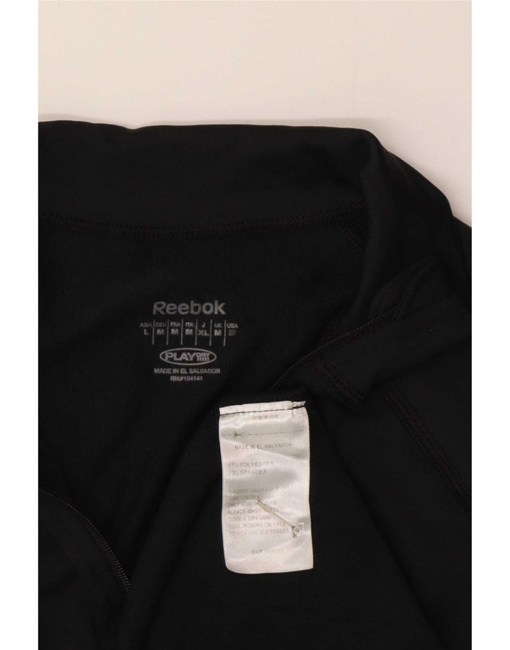 Γυναικεία φόρμα πουλόβερ με φερμουάρ Reebok Top 12 μεσαίο μαύρο πολυεστέρα