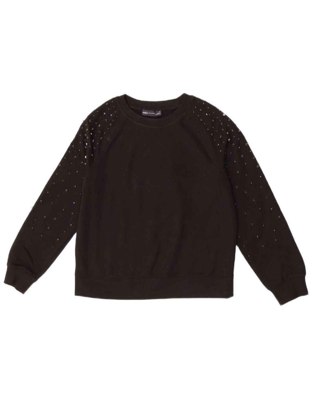 Marks & Spencer Γυναικεία φούτερ μεγάλου μεγέθους Jumper UK 6 XS Μαύρο βαμβακερό