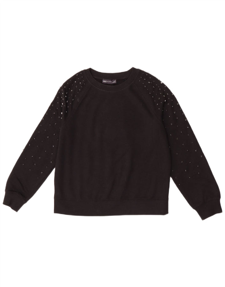 Marks & Spencer Γυναικεία φούτερ μεγάλου μεγέθους Jumper UK 6 XS Μαύρο βαμβακερό