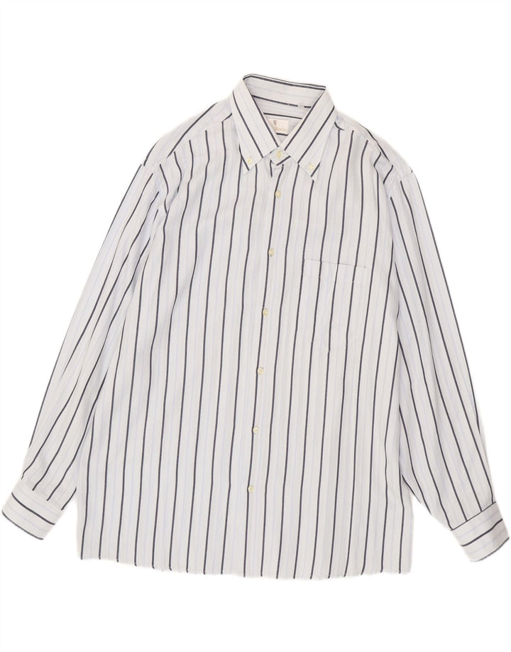 Ανδρικό πουκάμισο VINTAGE XL Λευκό βαμβακερό με ρίγες