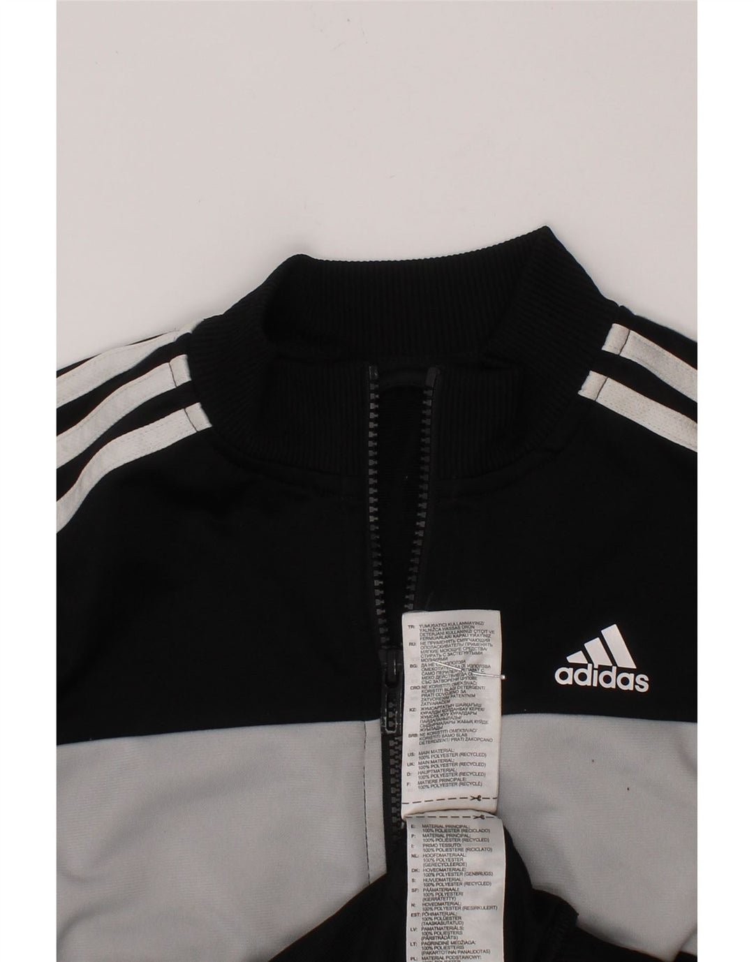 ADIDAS Boys Tracksuit Top Jacket 9-10 Years Black Colourblock Polyester Vintage Adidas and Second-Hand Adidas from Messina Hembry 