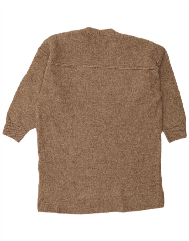 Superdry γυναικείο πουλόβερ μεγάλου μεγέθους V-λαιμόκοψη UK 12 μεσαίου καφέ ακρυλικό