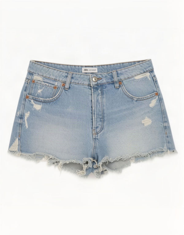 Zara Γυναικείο τζιν σορτς EU 40 Medium W30 Μπλε βαμβακερό