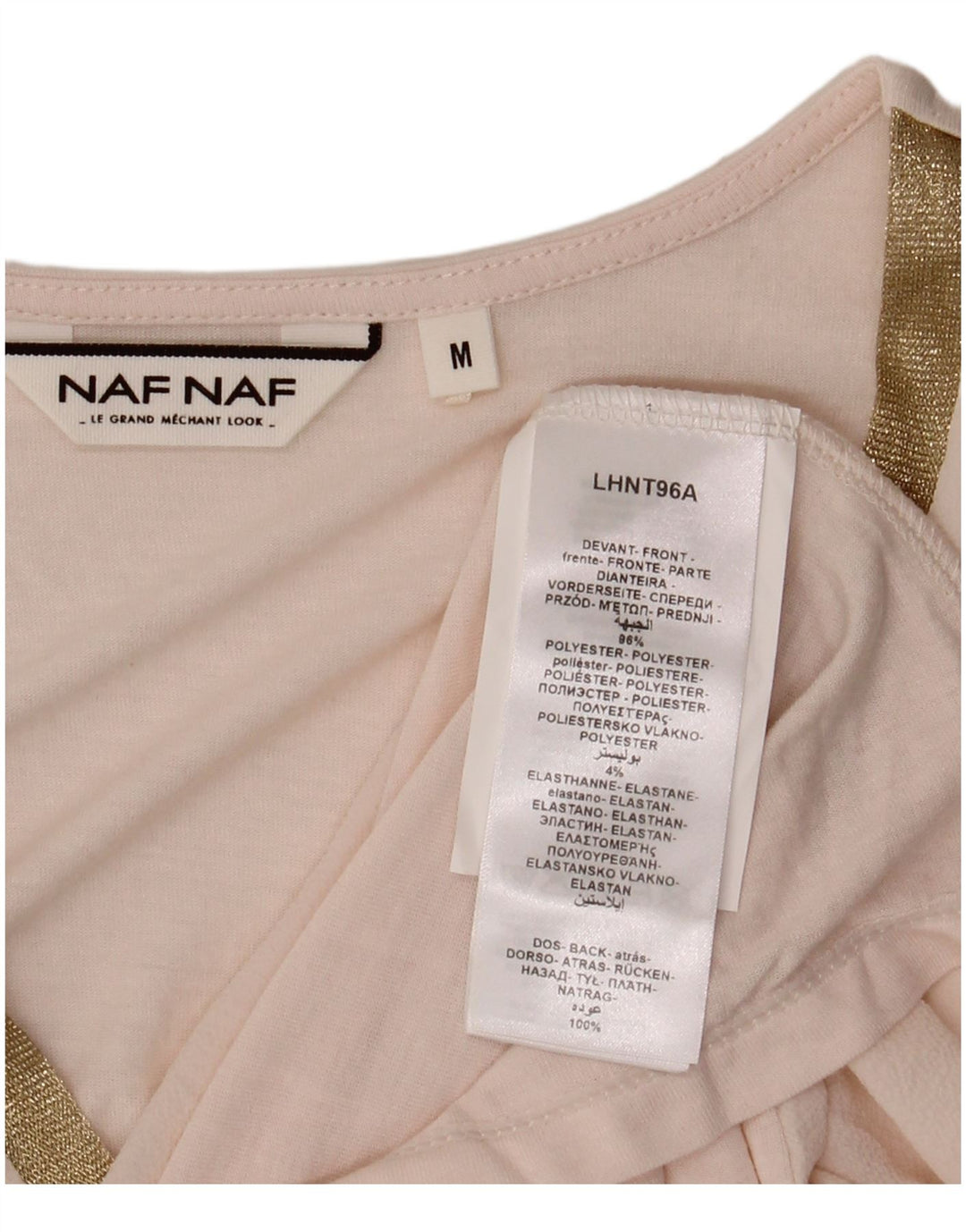Naf Naf Γυναικείο See Through Vest Top UK 12 Medium Pink Polyester