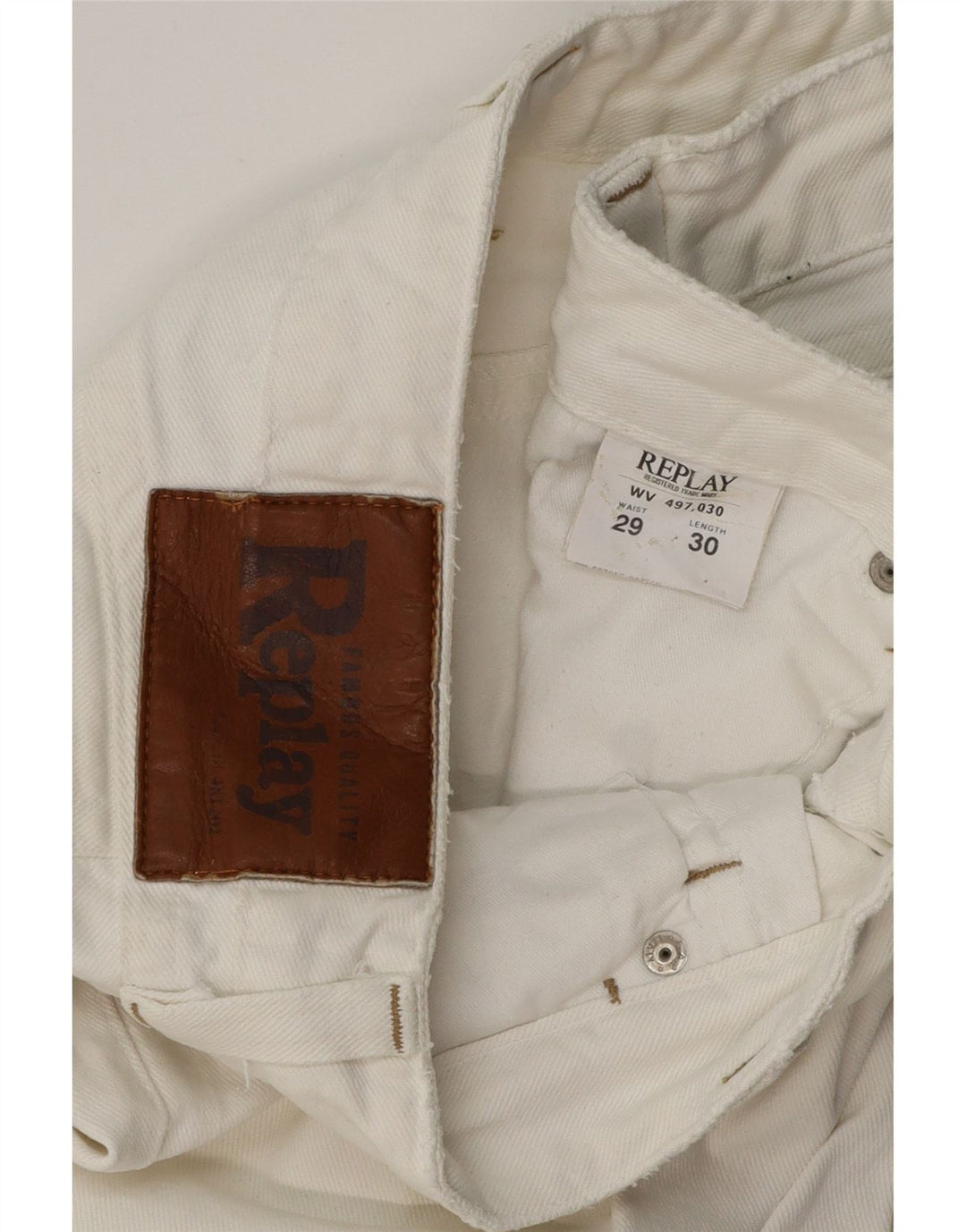 REPLAY Γυναικείο ίσιο τζιν W29 L30 Λευκό βαμβακερό