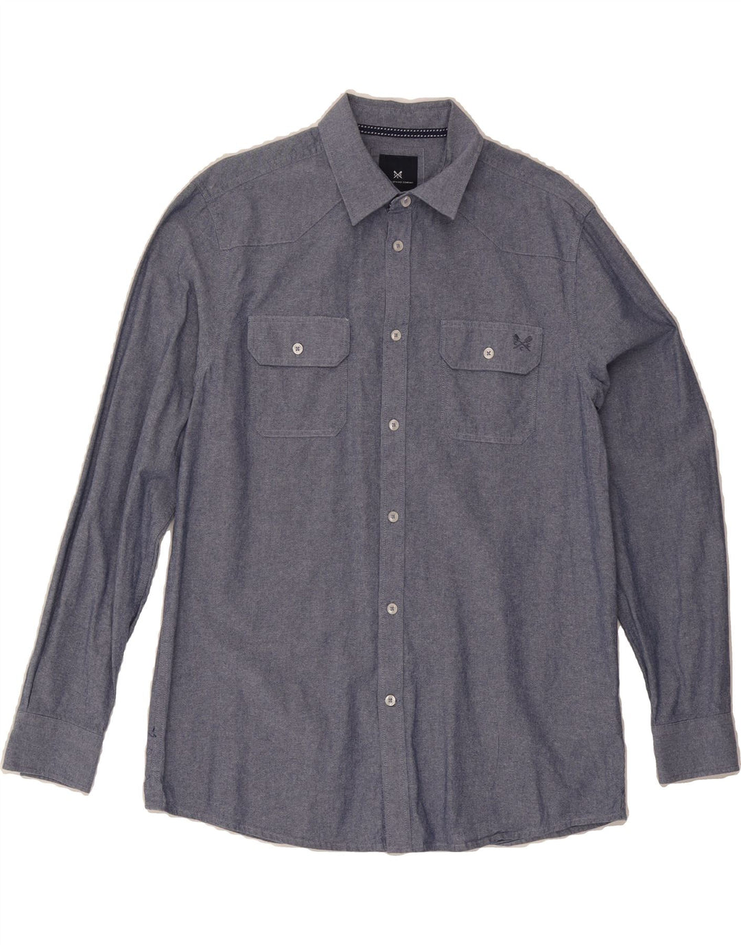 CREW CLOTHING Mens Classic Fit Shirt Medium Blue Cotton Vintage Crew Clothing and Second-Hand Crew Clothing from Messina Hembry 