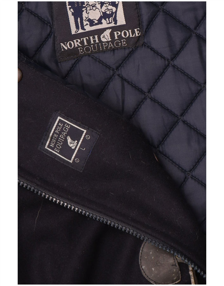 NORTH POLE Ανδρικό παλτό Duffle UK 40 Large Navy Blue Wool