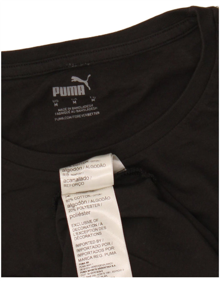 Ανδρικό T-Shirt Puma Τοπ μεσαίο μαύρο βαμβακερό