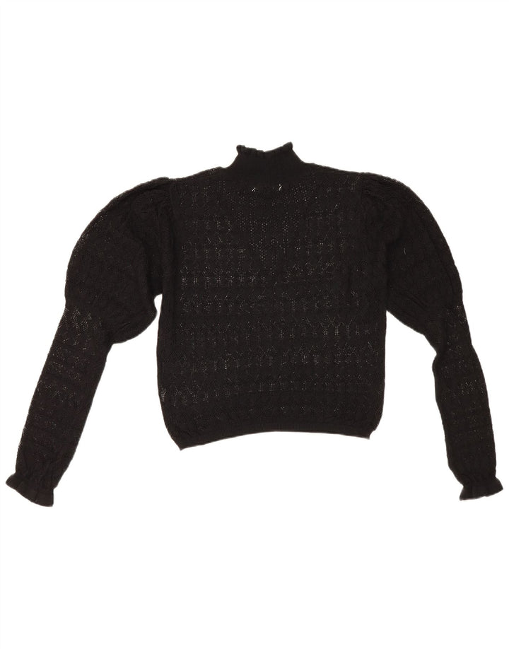 Γυναικείο πουλόβερ Zara See Through Turtle Neck Jumper UK 12 Medium Black