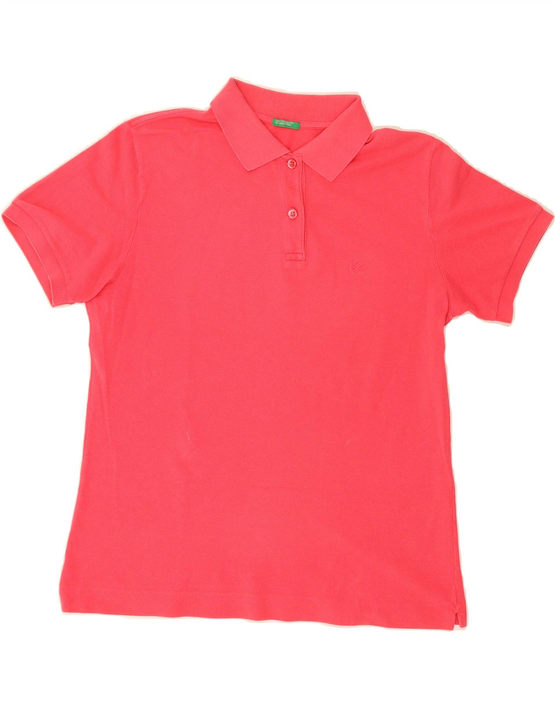 BENETTON Womens Polo Shirt UK 14 Medium Pink Cotton Vintage Benetton and Second-Hand Benetton from Messina Hembry 