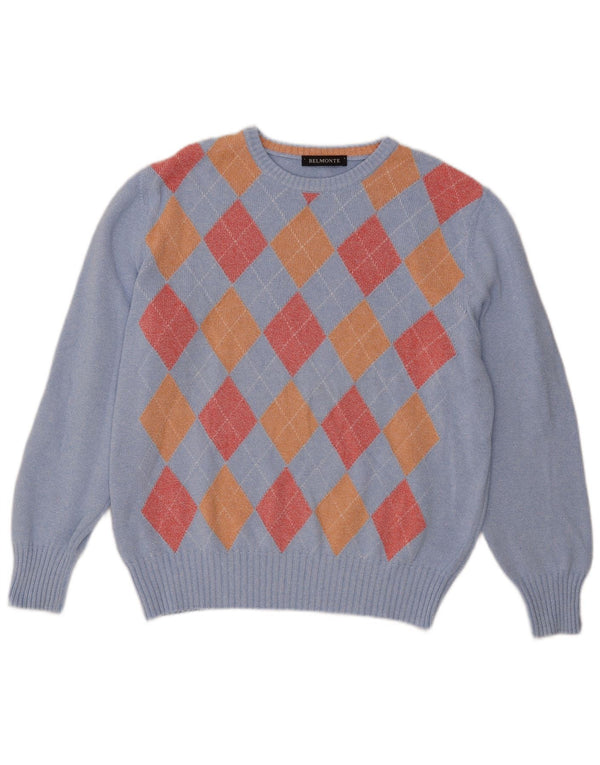 Γυναικείο πουλόβερ Belmonte Crew Neck Jumper UK 18 XL Blue Argyle/Diamond