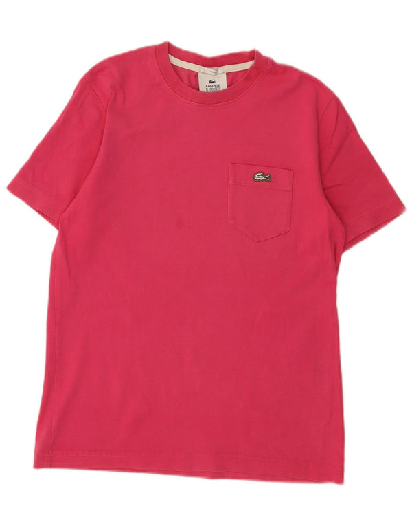 Lacoste Γυναικείο T-Shirt Top UK 4 XS Ροζ βαμβακερό