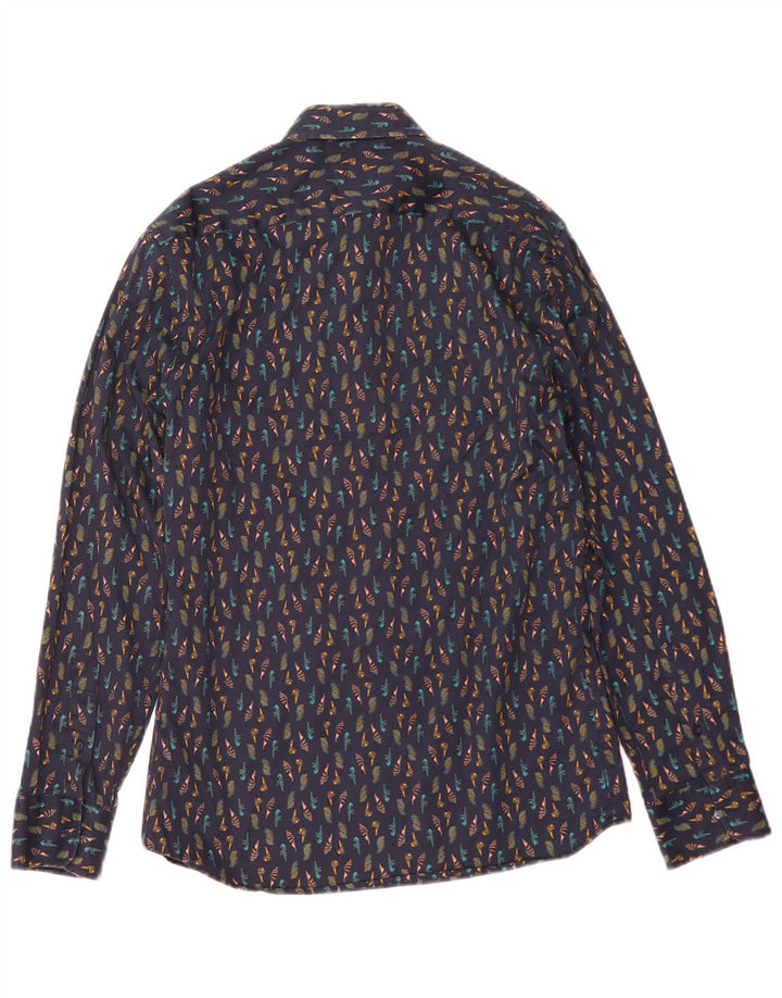 Ανδρικό πουκάμισο Zara Abstract Pattern Slim Fit Medium Navy Blue