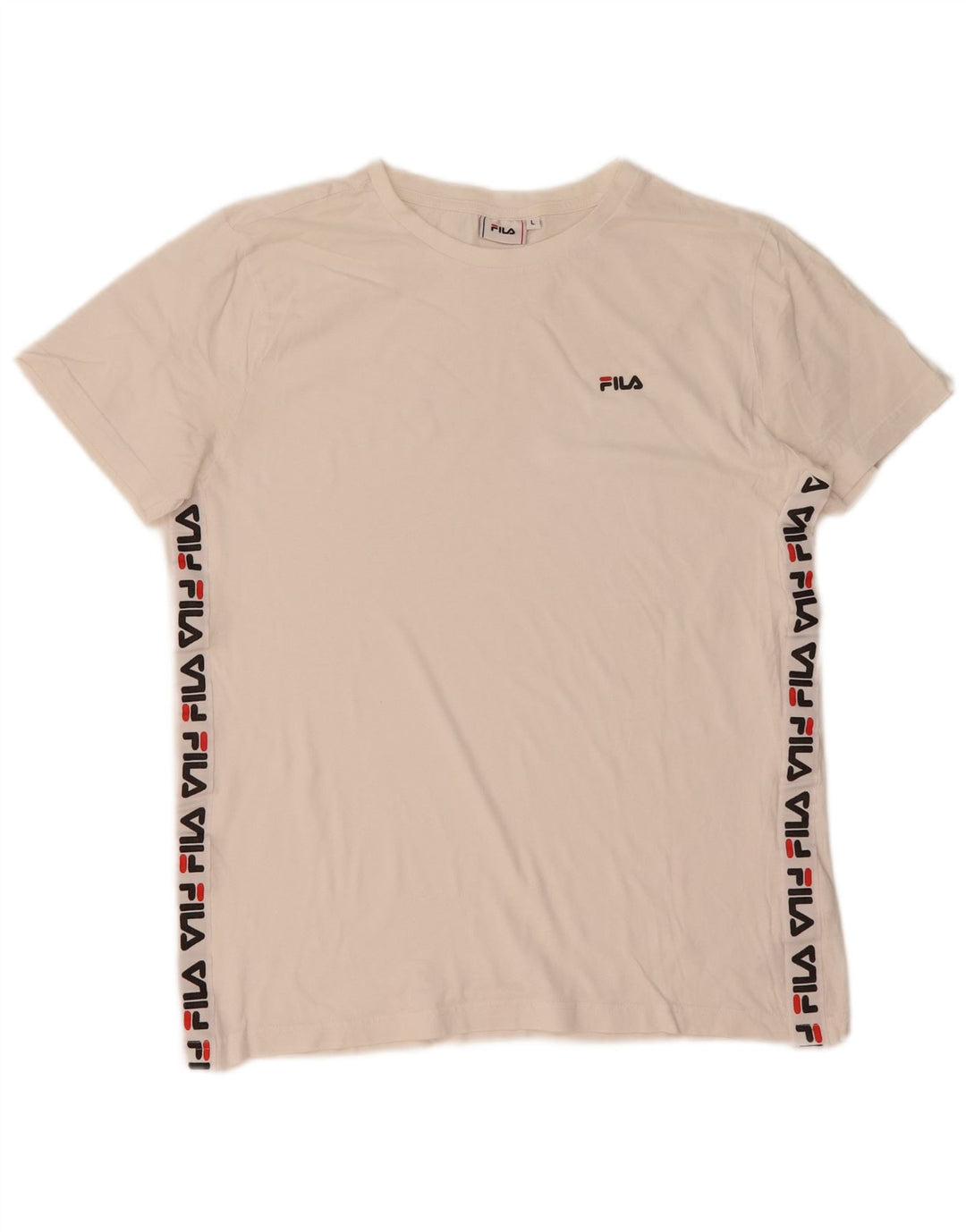 Ανδρικό γραφικό T-Shirt Fila Top μεγάλο λευκό βαμβακερό