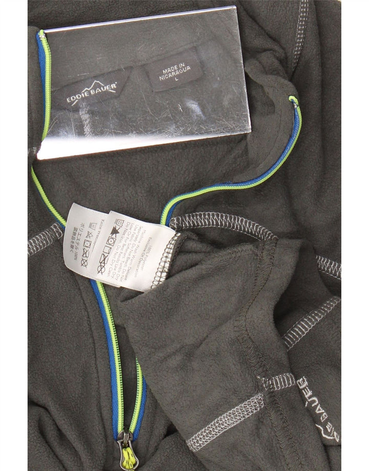 EDDIE BAUER Γυναικείο φερμουάρ με λαιμόκοψη φλις άλμα UK 16 μεγάλο γκρι πολυεστέρας
