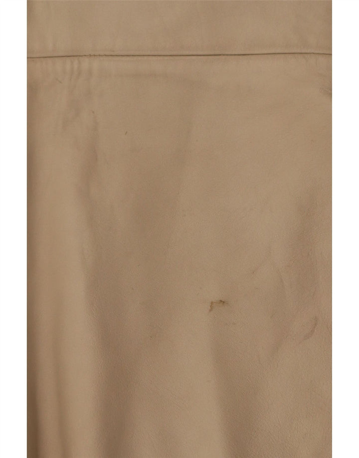 Vintage Γυναικείο Δερμάτινο Gilet IT 38 XS Μπεζ