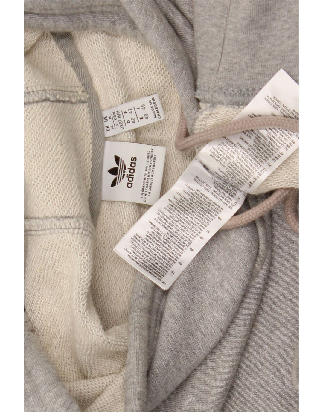 Adidas Γυναικείο Hoodie Jumper UK 14 μεσαίου γκρι βαμβακερό