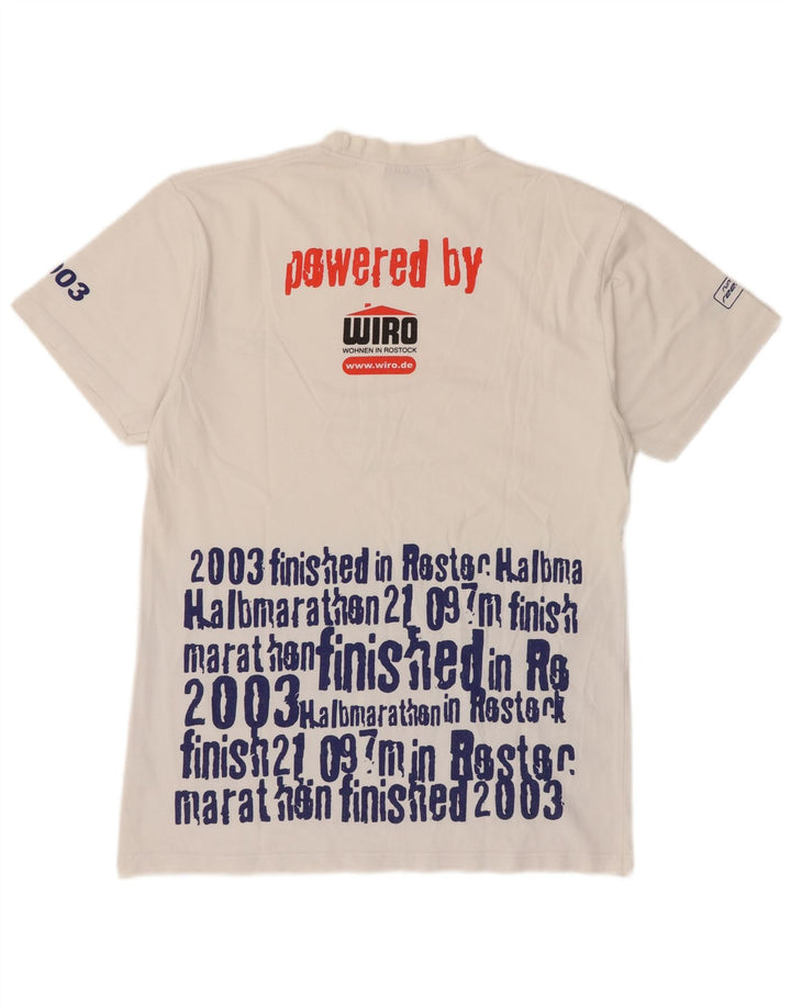 Ανδρικό γραφικό T-Shirt Reebok Top από μεσαίο λευκό βαμβακερό
