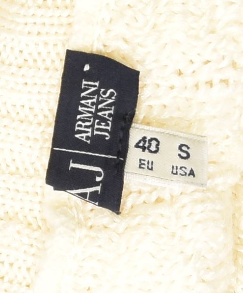 ARMANI JEANS Γυναικείο πουλόβερ με ρολό λαιμόκοψη EU 40 Medium Off White