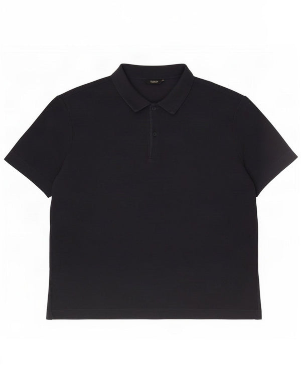 Ανδρικό πουκάμισο πόλο Massimo Dutti XL Navy Blue από βαμβάκι