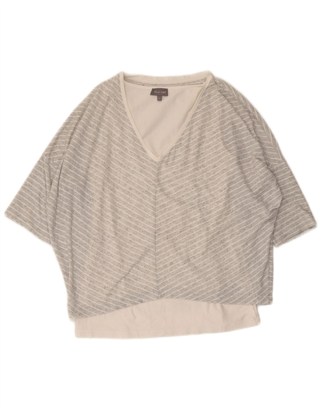 ΦΑΣΗ ΟΓΔΟ Γυναικεία μπλούζα Loose Fit Top UK 10 Small Grey Pinstripe