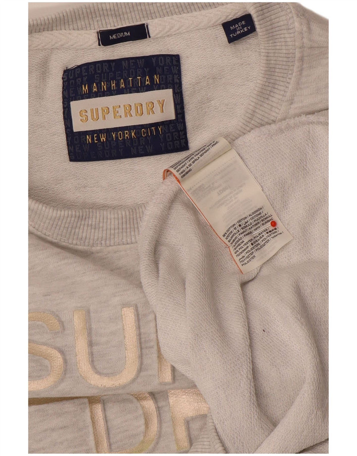 Γυναικείο γραφικό φούτερ Superdry UK 14 Βαμβακερό μεσαίο γκρι