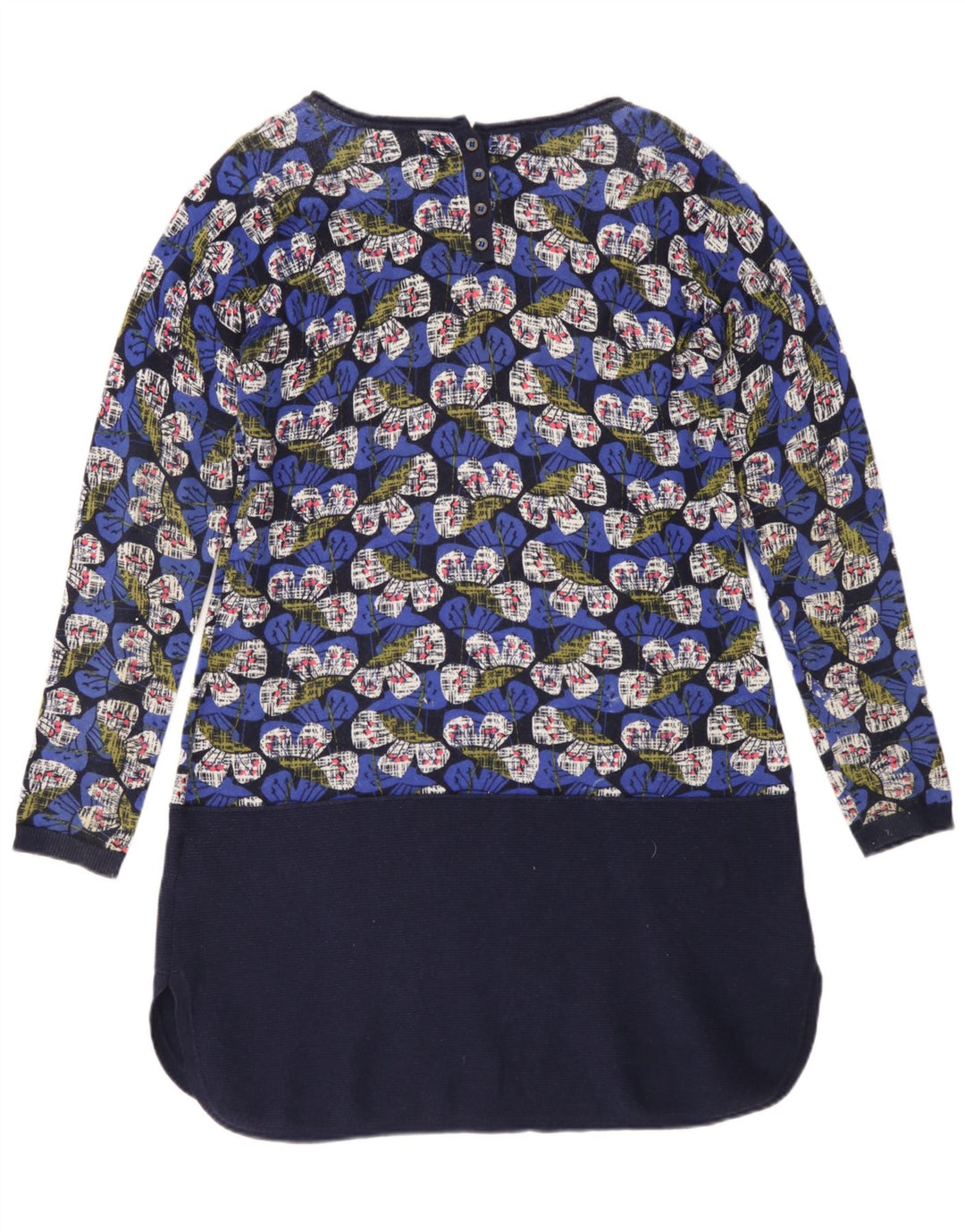 White Stuff Γυναικείο μακρυμάνικο φόρεμα Shift UK 12 Medium Blue Floral Βαμβακερό