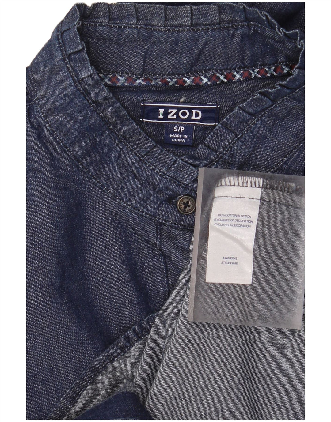 Γυναικείο τζιν μπλουζάκι IZOD UK 10 Small Navy Blue Cotton