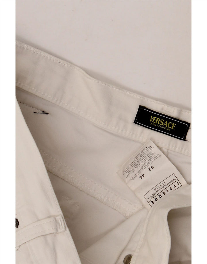 Γυναικείο τζιν ίσιο Versace W32 L29 Λευκό βαμβακερό