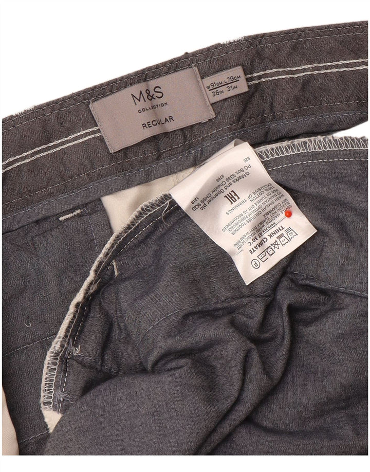 Marks & Spencer Ανδρικό ίσιο κανονικό παντελόνι Chino W36 L31 Off White