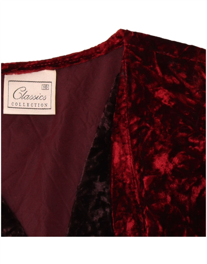 Classics Womens Loose Fit Blazer Jacket UK 10 Small Burgundy