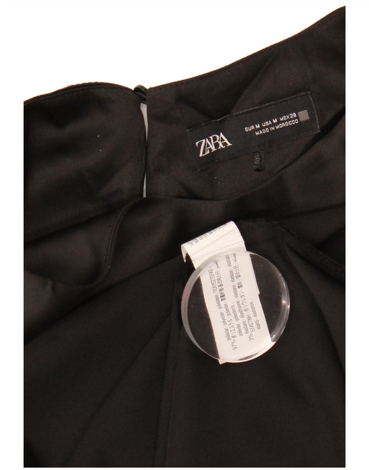 Zara Γυναικείο Maxi Φόρεμα UK 12 Medium Black Polyester