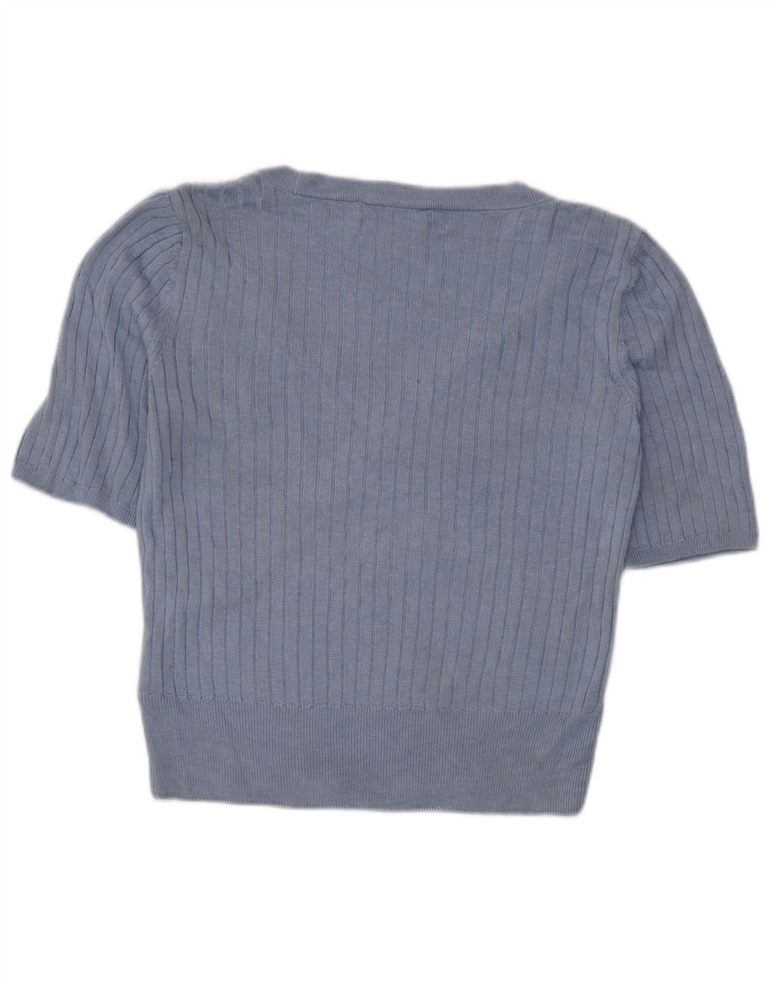 Marks & Spencer Γυναικεία Crop Μπλούζα Τοπ UK 12 Medium Blue Viscose