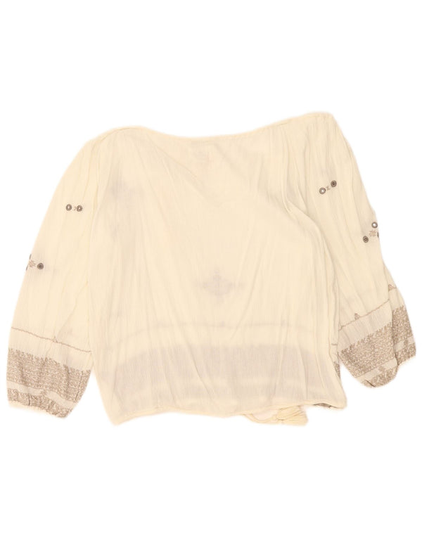 Polo Ralph Lauren γυναικεία μπλούζα με 3/4 μανίκια τοπ UK 6 XS Λευκό Floral