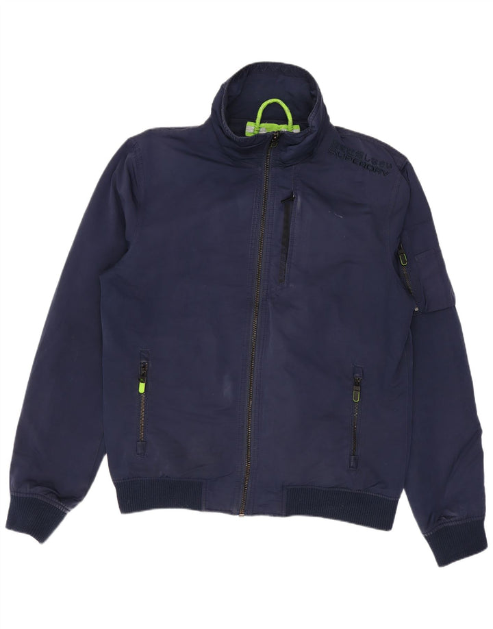 Ανδρικό μπουφάν Superdry Bomber UK 40 Large Navy Blue Polyester