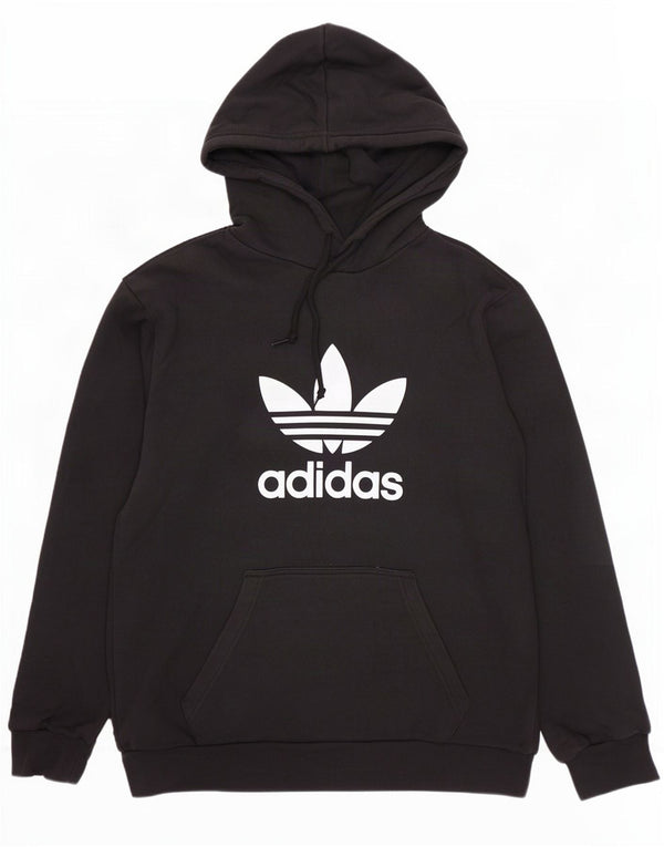 Ανδρικό γραφικό κουκούλα Adidas, μεσαίο μαύρο βαμβακερό