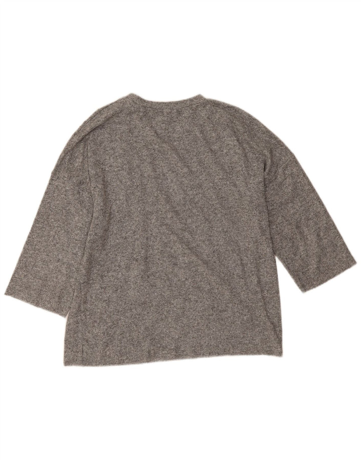 Zara Γυναικείο πουλόβερ με λαιμόκοψη μεγάλου μεγέθους UK 14 Medium Grey