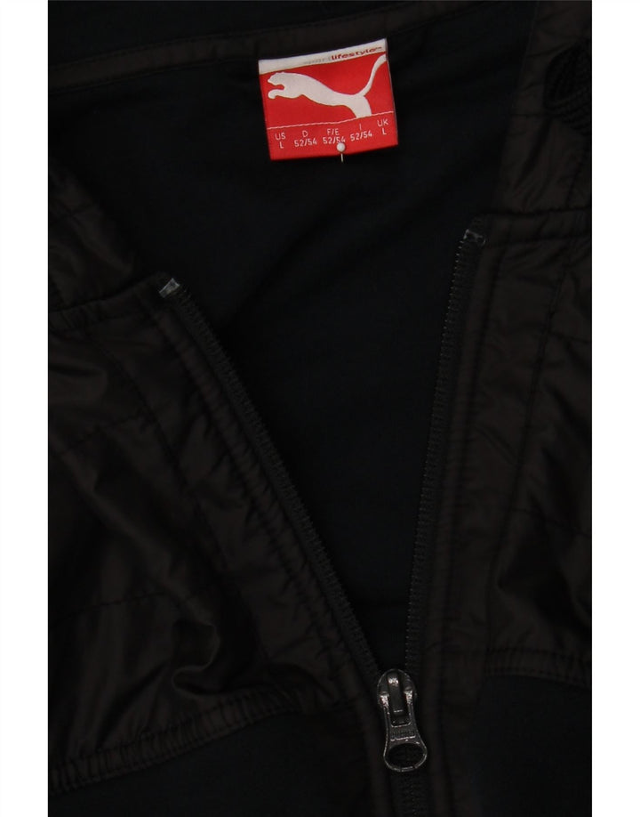 PUMA Mens Zip Hoodie Sweater Large Navy Blue Colourblock Vintage Puma and Second-Hand Puma from Messina Hembry 