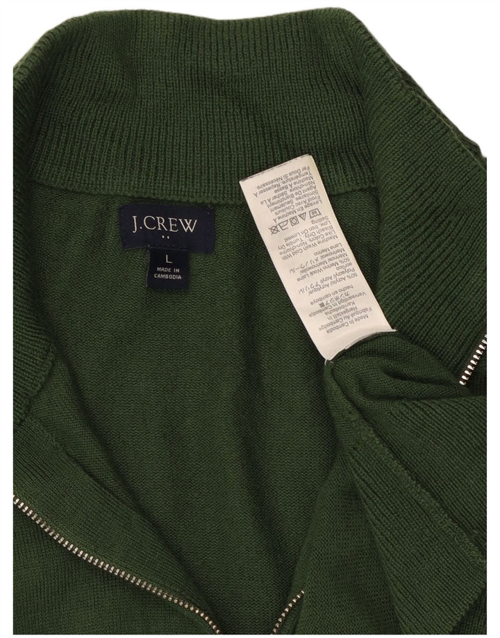J. Ανδρικό πουλόβερ με φερμουάρ J. Crew Μεγάλο πράσινο ακρυλικό