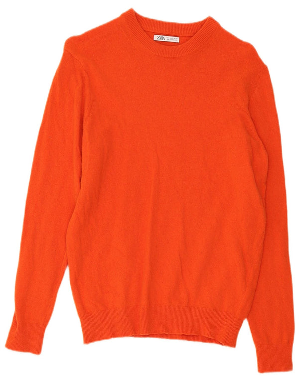 Ανδρικό πουλόβερ Zara Crew Neck Jumper Μικρό Πορτοκαλί