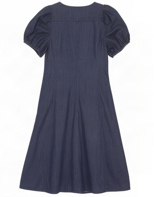 Zara Γυναικείο Τζιν Φόρεμα UK 10 Small Navy Blue από βαμβάκι