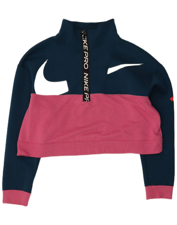 Γυναικείο γραφικό φούτερ Nike Jumper UK 16 Large Navy Blue Colourblock