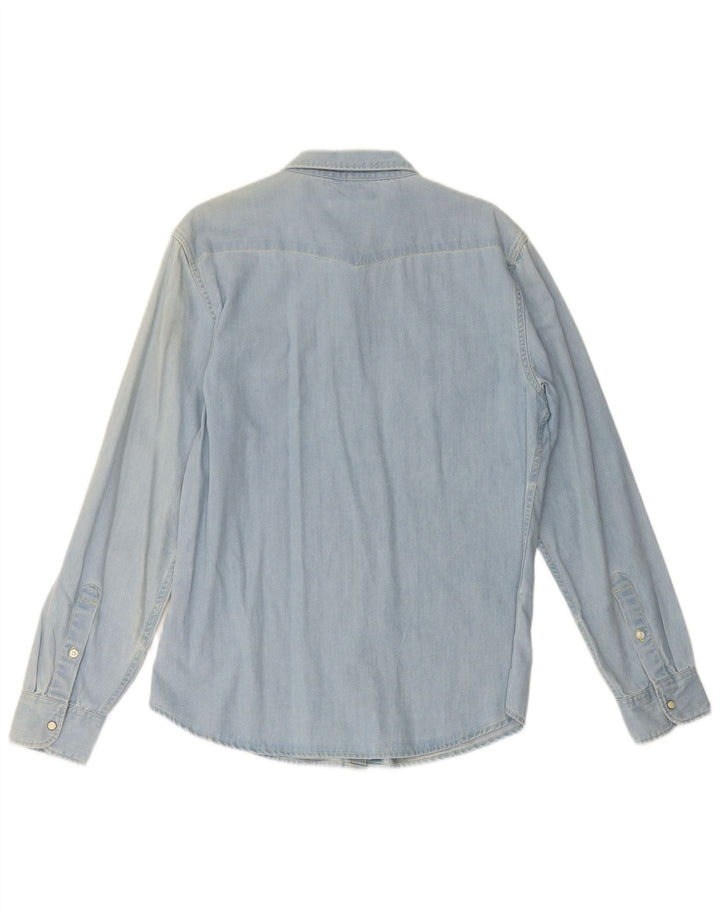 Ανδρικό τζιν πουκάμισο LEE μεγάλο μπλε βαμβακερό