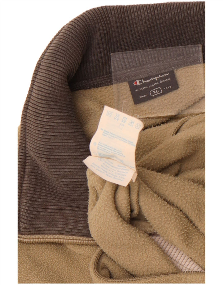 Champion Womens Fleece Jacket UK 18 XL Khaki Colorblock Polyester