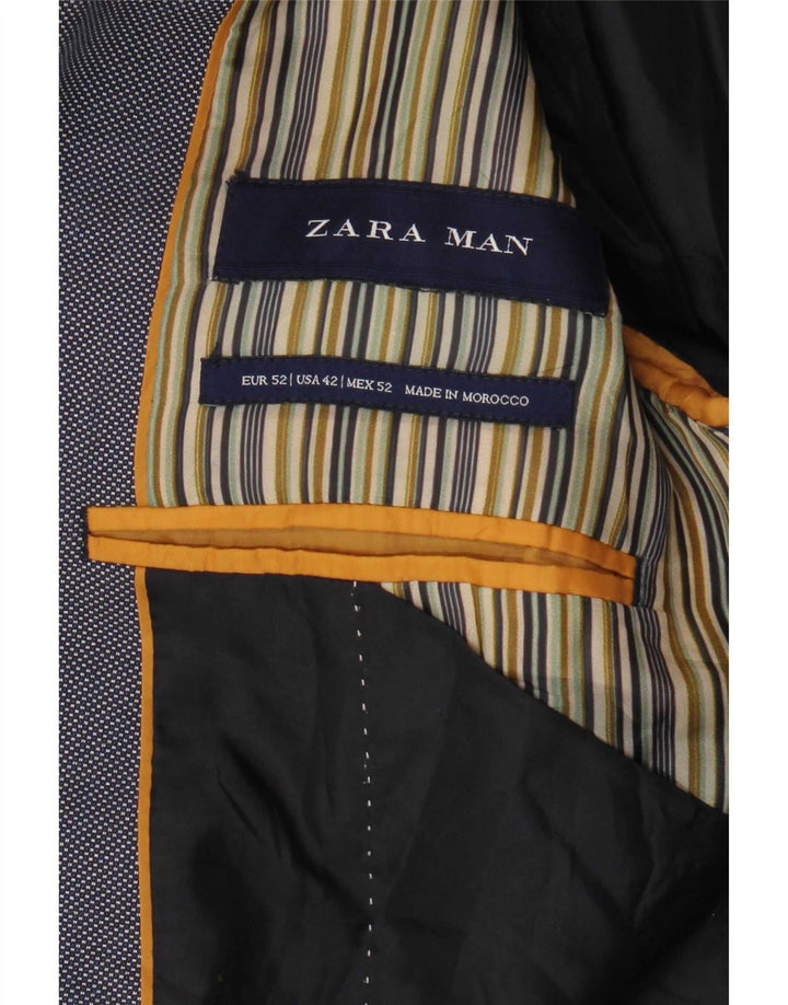 Zara Ανδρικό μπουφάν σακάκι με 1 κουμπί EU 52 Large Blue Polyester