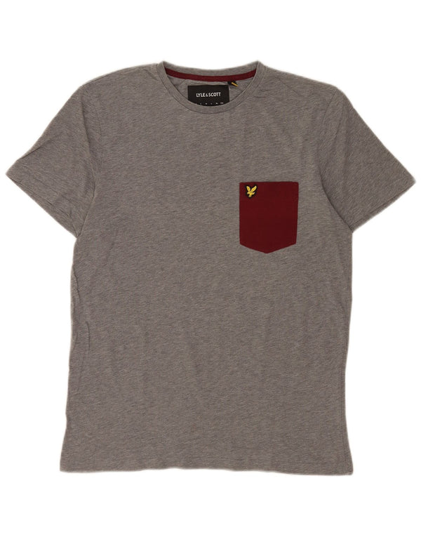 Lyle & Scott Ανδρικό T-Shirt Top Small Grey Colourblock Βαμβακερό