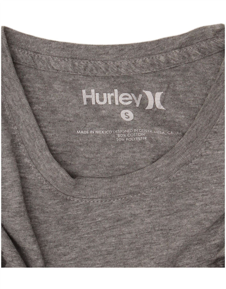 Ανδρικό μπλουζάκι Hurley με γραφικό μπλουζάκι από βαμβακερό μικρό γκρι χρώμα