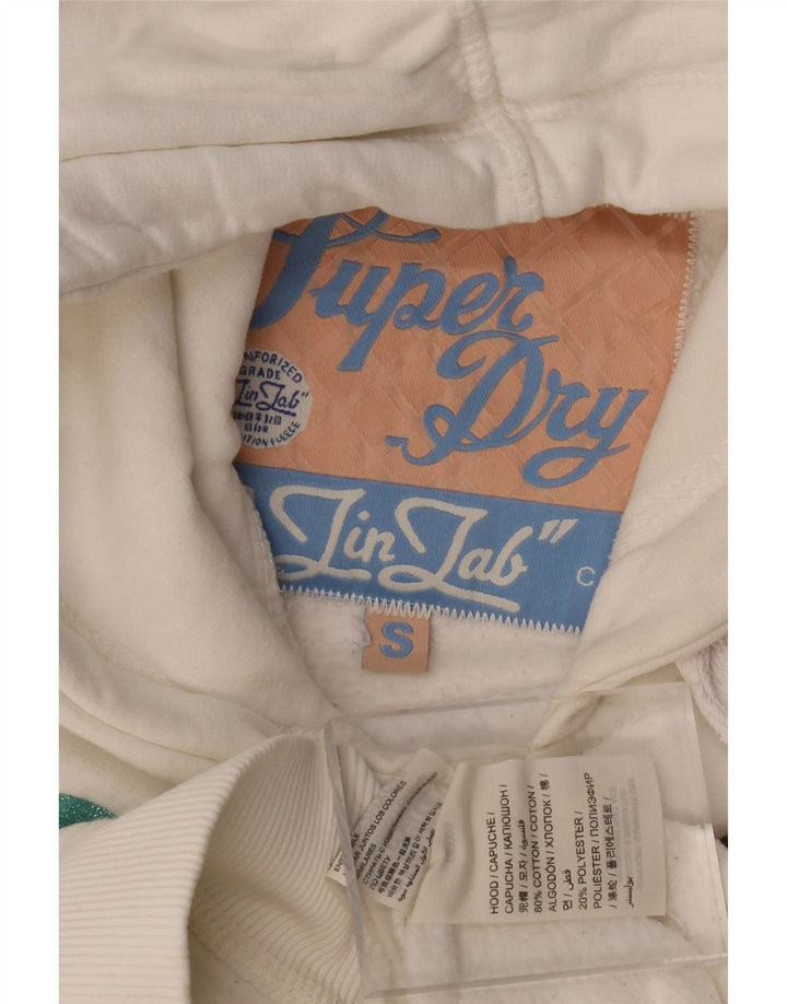 Γυναικείο γραφικό κουκούλα SUPERDRY UK 10 Small White Βαμβακερό